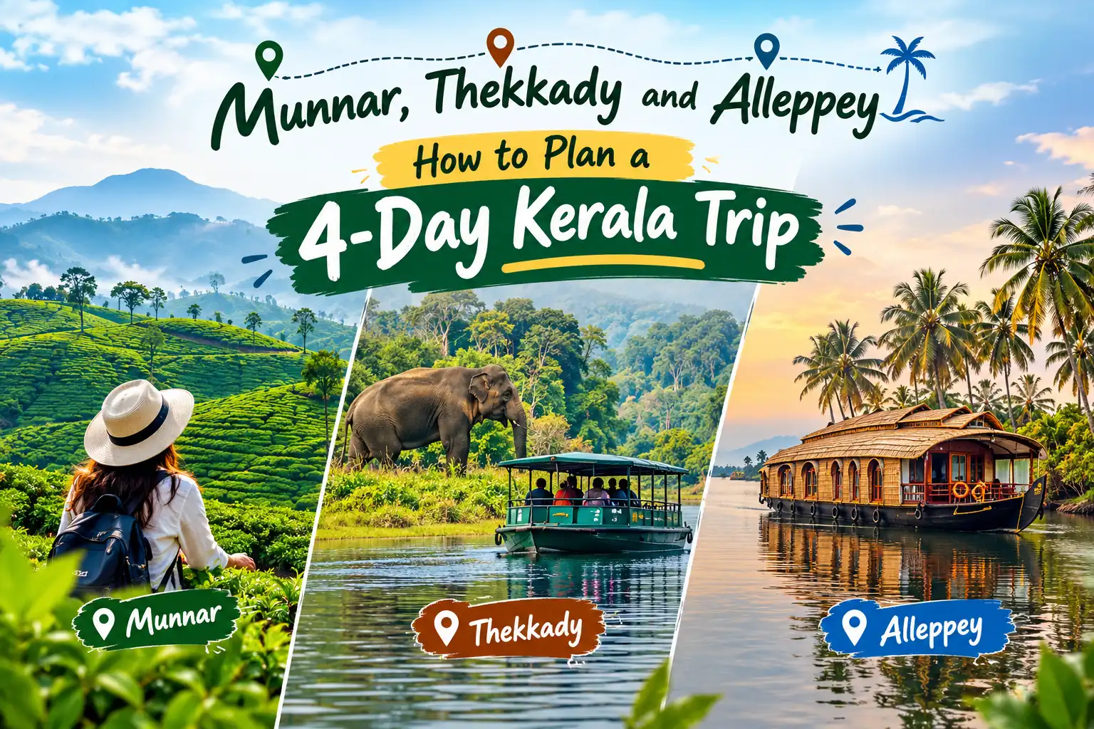 Munnar, Thekkady and Alleppey: How to Plan a 4-Day Kerala Trip